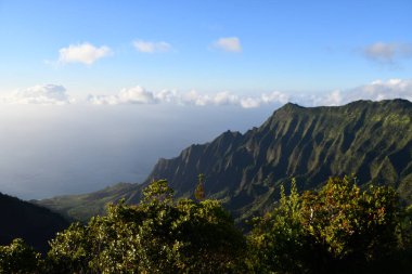 Hawaii 'deki Kauai Adası' ndaki Waimea Kanyonu Eyalet Parkı 'ndan Puu O Kila Gözcüleri