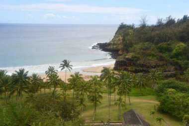 Coast overlook at Allerton Garden - National Tropical Botanical Garden in Koloa on Kauai Island in Hawaii