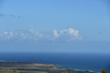 View of the Coast from Waimea Canyon Drive on Kauai Island in Hawaii