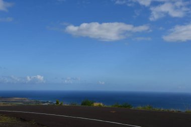 View of the Coast from Waimea Canyon Drive on Kauai Island in Hawaii