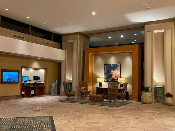 Waikoloa Aug Lobby Hilton Waikoloa Village Resort Stora Hawaii Sett — Stockfoto