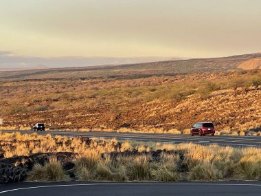 Hawaii 'deki Büyük Ada' da Kailua-Kona 'ya Manzaralı Bakış