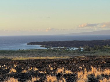 Hawaii 'deki Büyük Ada' da Kailua-Kona 'ya Manzaralı Bakış