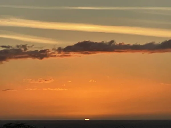 Zonsondergang Boven Stille Oceaan Kailua Kona Hawaï — Stockfoto