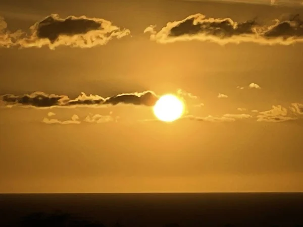 Puesta Sol Sobre Océano Pacífico Kailua Kona Hawai — Foto de Stock