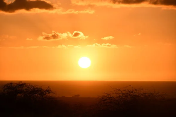 Sunset Pacific Ocean Kailua Kona Hawaii — Stock Photo, Image