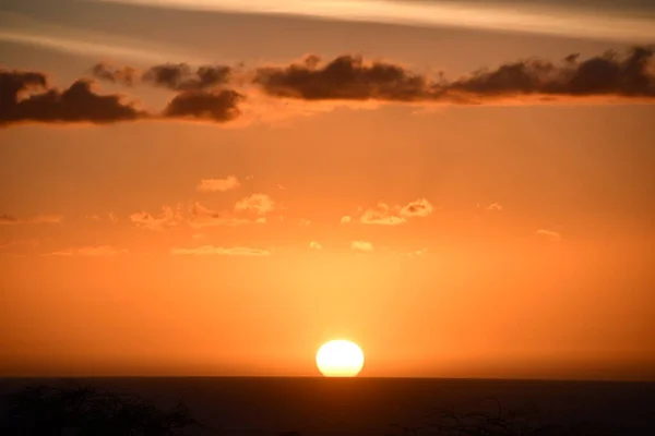 Puesta Sol Sobre Océano Pacífico Kailua Kona Hawai — Foto de Stock