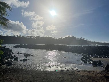 Hawaii 'deki Büyük Ada' daki Kapaau 'daki Keokea Beach Park' tan görüntü