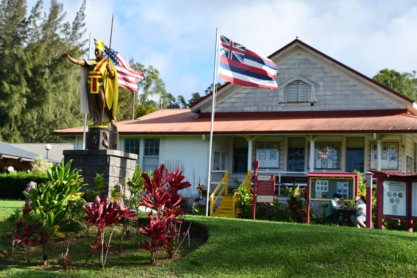 Kapaau Août Statue Roi Kamehameha Centre Civique North Kohala Kapaau — Photo