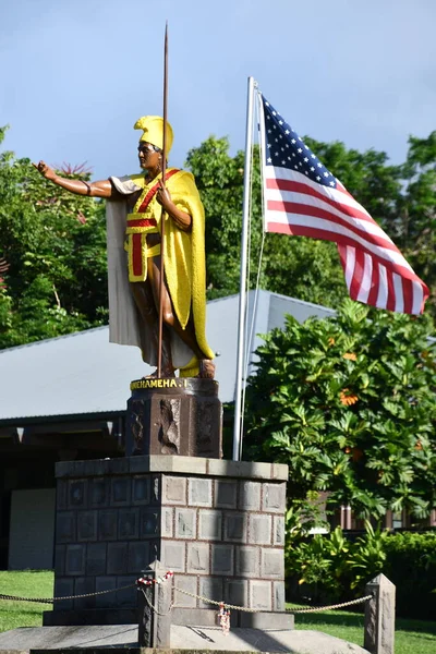 Kapaaau Aug Статуя Короля Камеамеа Северном Кохала Гражданский Центр Капао — стоковое фото