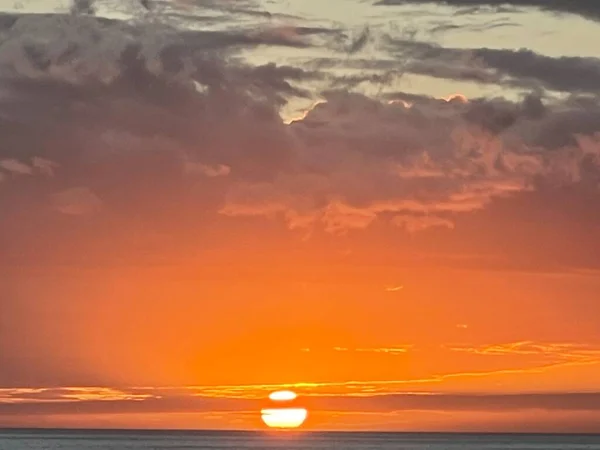 Закат Над Тихим Океаном Кайлуа Коне Гавайях — стоковое фото