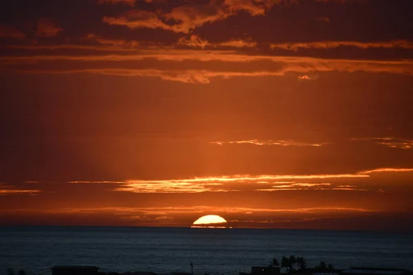 Západ Slunce Nad Tichým Oceánem Kailua Kona Havaji — Stock fotografie