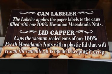 WAIMEA HI - 25 AUG: Hamakua Macadamia Fındık Şirketi Hawaii, Waimea 'da, 25 Ağustos 2021' de görüldüğü gibi.