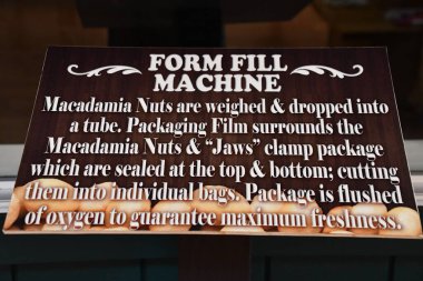 WAIMEA HI - 25 AUG: Hamakua Macadamia Fındık Şirketi Hawaii, Waimea 'da, 25 Ağustos 2021' de görüldüğü gibi.