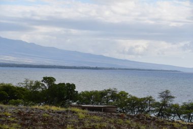 Waimea, Hawaii 'deki Puukohola Heiau Ulusal Tarihi Sitesi' nden görüntü