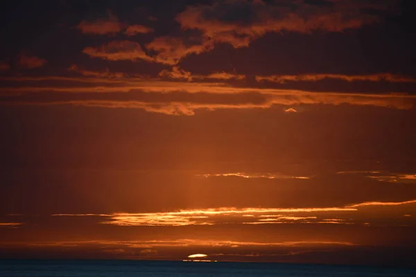 Puesta Sol Sobre Océano Pacífico Kailua Kona Hawai —  Fotos de Stock