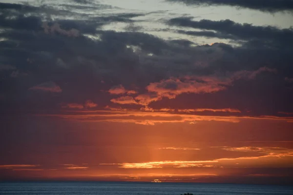 Puesta Sol Sobre Océano Pacífico Kailua Kona Hawai —  Fotos de Stock