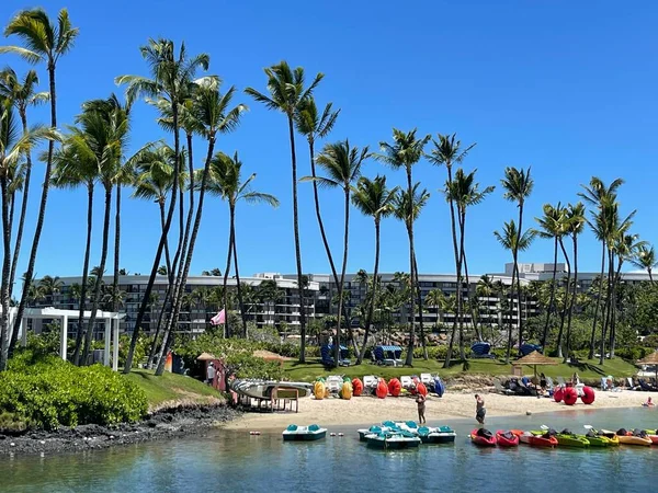 Waikoloa Agosto Attività Acquatiche Presso Hilton Waikoloa Village Resort Sulla — Foto Stock