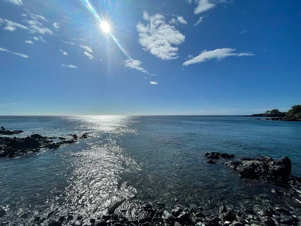 Vista Del Atardecer Desde Mahukona Beach Park Waimea Isla Grande — Foto de Stock