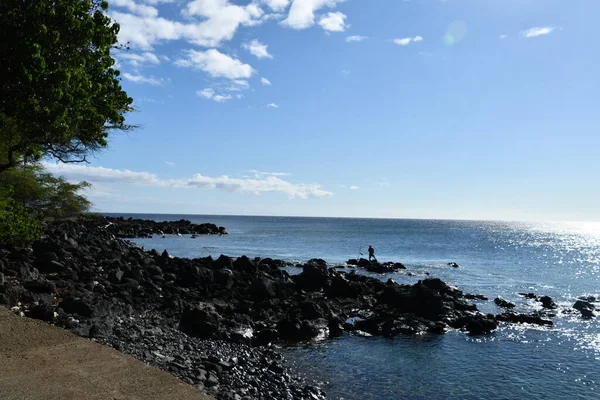 Vista Sul Tramonto Dal Mahukona Beach Park Waimea Sulla Grande — Foto Stock