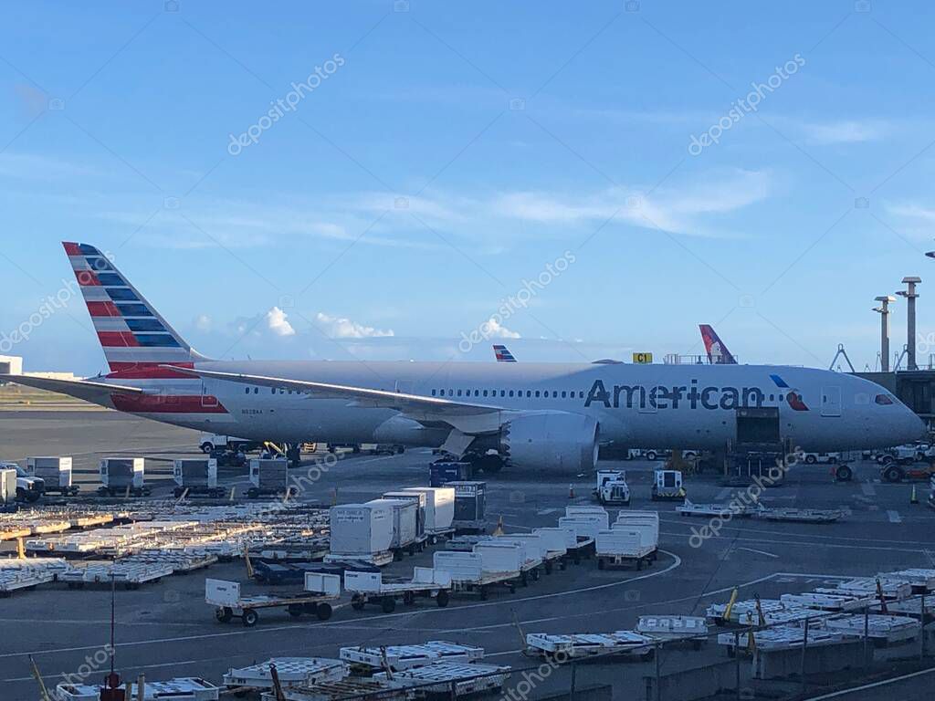 OAHU HI AUG 27 American Airlines planes at Daniel K. Inouye