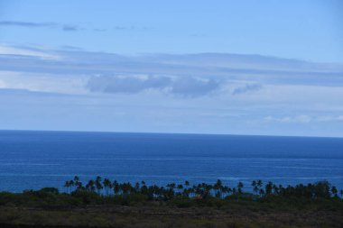 Hawaii 'deki Büyük Ada' dan Pasifik Okyanusu manzarası