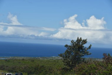 Hawaii 'deki Büyük Ada' dan Pasifik Okyanusu manzarası