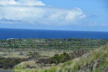 Hawaii 'deki Büyük Ada' dan Pasifik Okyanusu manzarası