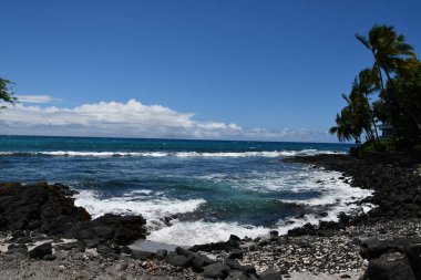 Hawaii 'deki Büyük Ada' dan Pasifik Okyanusu manzarası