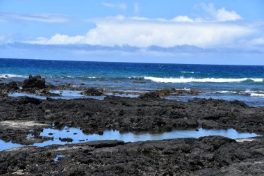 Hawaii 'deki Büyük Ada' daki Kailua-Kona 'daki Kaloko-Honokohau Ulusal Tarihi Parkı' nda balık tutma göletleri