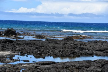 Hawaii 'deki Büyük Ada' daki Kailua-Kona 'daki Kaloko-Honokohau Ulusal Tarihi Parkı' nda balık tutma göletleri