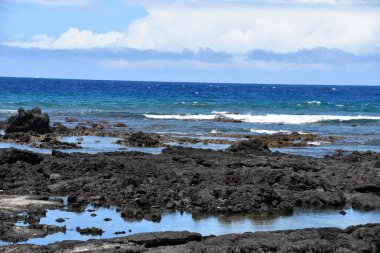 Hawaii 'deki Büyük Ada' daki Kailua-Kona 'daki Kaloko-Honokohau Ulusal Tarihi Parkı' nda balık tutma göletleri
