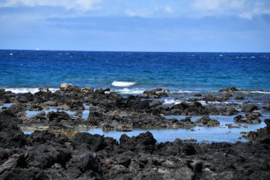 Hawaii 'deki Büyük Ada' daki Kailua-Kona 'daki Kaloko-Honokohau Ulusal Tarihi Parkı' nda balık tutma göletleri