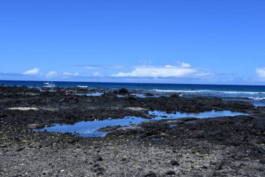 Hawaii 'deki Büyük Ada' daki Kailua-Kona 'daki Kaloko-Honokohau Ulusal Tarihi Parkı' nda balık tutma göletleri