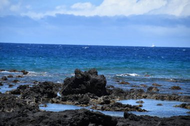 Hawaii 'deki Büyük Ada' daki Kailua-Kona 'daki Kaloko-Honokohau Ulusal Tarihi Parkı' nda balık tutma göletleri