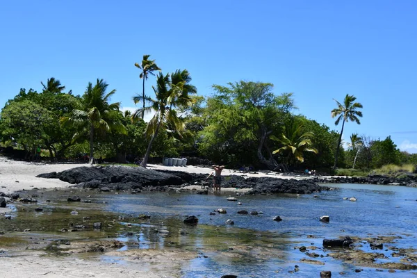 Honokohau Beach Bij Kailua Kona Het Big Island Hawaï — Stockfoto