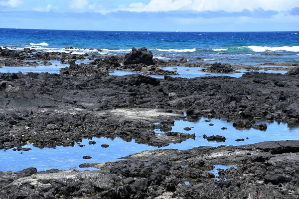 Pesca Stagni Kaloko Honokohau National Historic Park Kailua Kona Sulla — Foto Stock