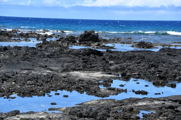 Pesca Stagni Kaloko Honokohau National Historic Park Kailua Kona Sulla — Foto Stock