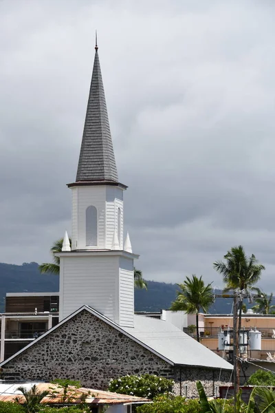 Kailua Kona Ago Iglesia Mokuaikaua Kailua Kona Isla Grande Hawai —  Fotos de Stock