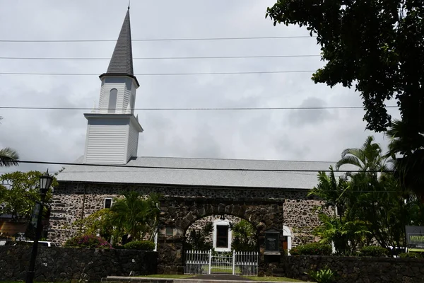 Kailua Kona Aug Kailua Kona Daki Mokuaikaua Kilisesi Hawaii Deki — Stok fotoğraf