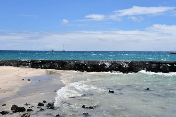 Spiaggia Niumalu Kailua Bay Kailua Kona Sulla Big Island Alle — Foto Stock