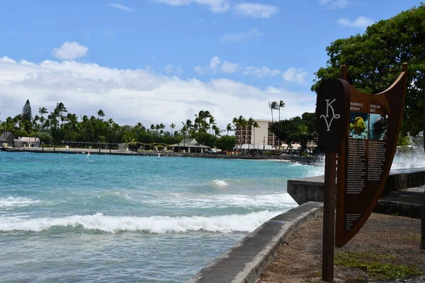 Spiaggia Niumalu Kailua Bay Kailua Kona Sulla Big Island Alle — Foto Stock