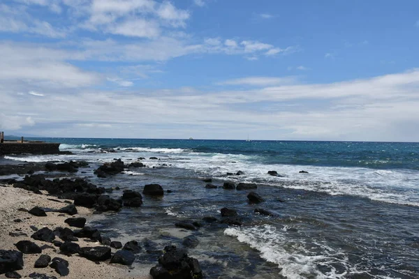 Παραλία Niumalu Στον Κόλπο Kailua Στην Kailua Kona Στο Μεγάλο — Φωτογραφία Αρχείου