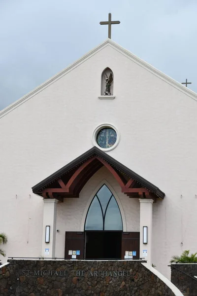 Kailua Kona Aug Άγιος Μιχαήλ Εκκλησία Του Αρχαγγέλου Στην Καϊλούα — Φωτογραφία Αρχείου
