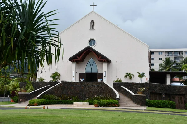 Kailua Kona Aug Άγιος Μιχαήλ Εκκλησία Του Αρχαγγέλου Στην Καϊλούα — Φωτογραφία Αρχείου