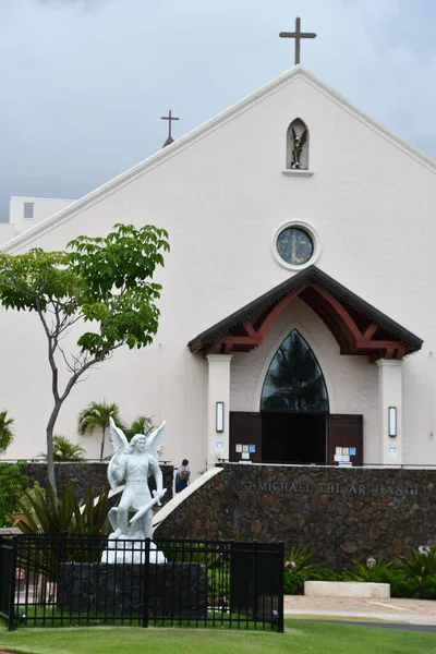 Kailua_Kona Aug Michael Archangel Church Kailua Kona Big Island Hawaii — Stock Photo, Image