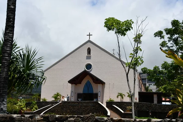 Kailua Kona Aug Άγιος Μιχαήλ Εκκλησία Του Αρχαγγέλου Στην Καϊλούα — Φωτογραφία Αρχείου