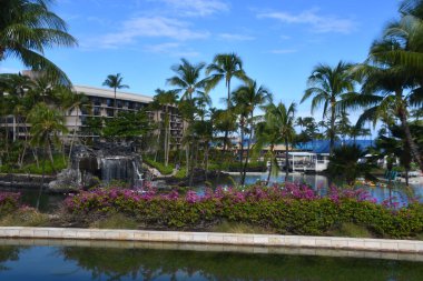 WAIKOLOA, HI - 23 AUG Hawaii 'deki Hilton Waikoloa Village Resort, 23 Ağustos 2021' de görüldüğü gibi.