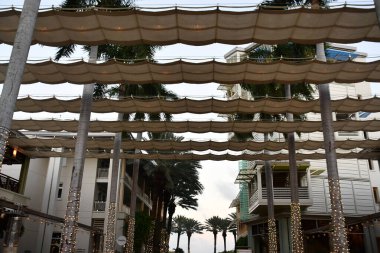 GRAND CAYMAN, CAYMAN ISLANDS - FEB 20: The Waterfront at Camana Bay in Grand Cayman on the Cayman Islands, as seen on Feb 20, 2022.