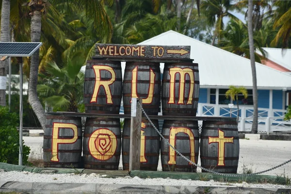 North Side Grand Cayman Rum Point Sign North Side Grand — Stock Photo, Image